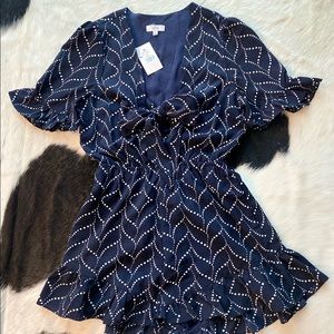 Navy Dot Romper